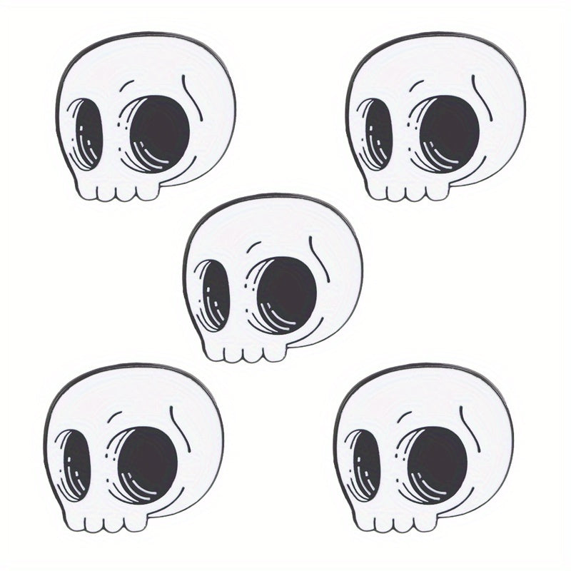 Retro Skull Head Brooch Enamel Alloy Badge Men Halloween Decoration