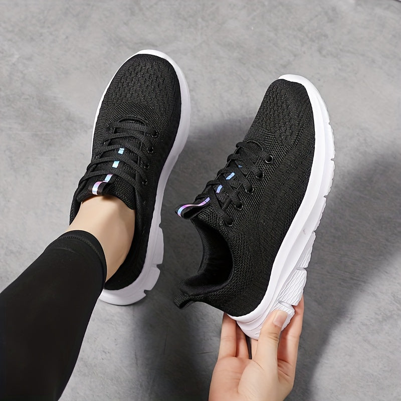 Women's Sporty Non-slip Running Shoes Lace Up Outdoor Mesh Sneakers Lightweight