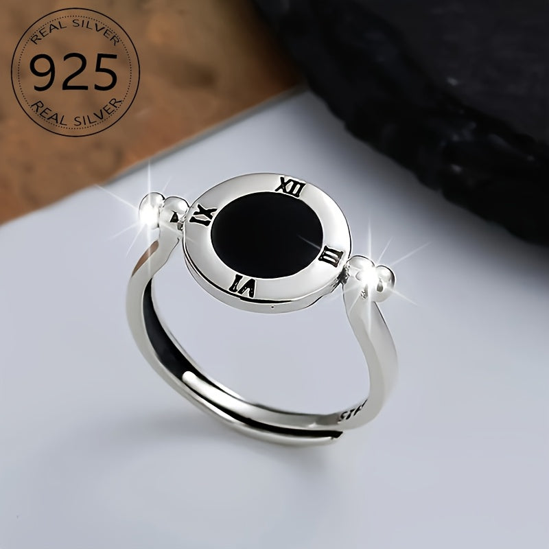 Vintage Gothic Style 925 Silver Adjustable Opening Ring for Women Men