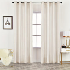 Panel Glossy Solid Curtains Translucent Half Blackout Curtains