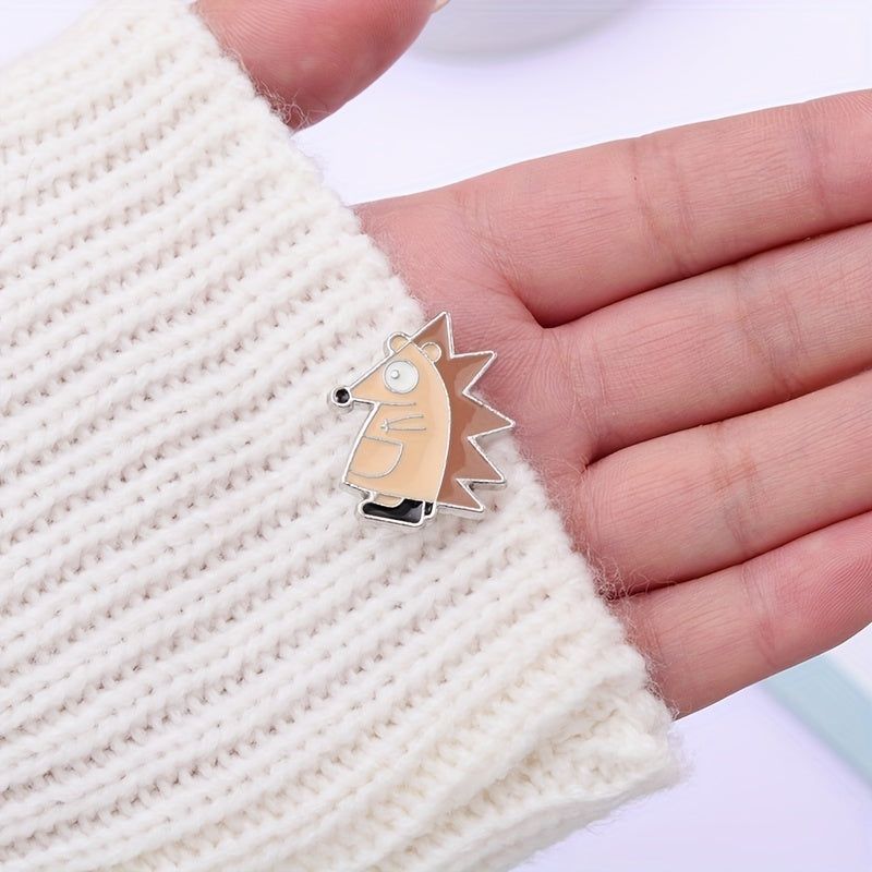 Brown Hedgehog Modeling Personalized Brooch Clothing Pin