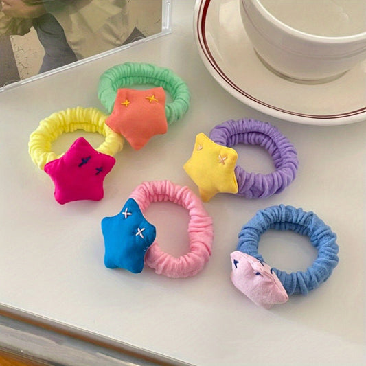 5pcs Star Hair Tie Hair Bands Ponytail Holders Hair Accessories For Baby Girls