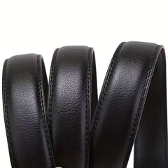 Men's Leather Belt Ratchet Buckle Business Suit Waist Strap High Belt