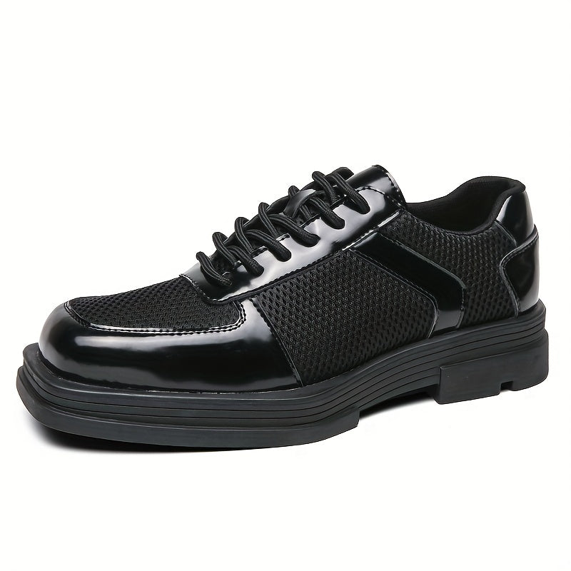Women's Square Toe Oxfords Breathable Mesh Lace Up Low Top Shoes