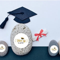 Graduation Hat Celebration Stickers - 500 Stickers Roll