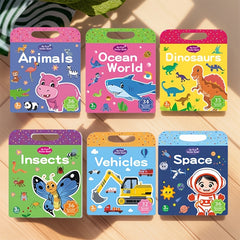 Kids' Reusable Sticker Book, Washable - Fun Learning Activity