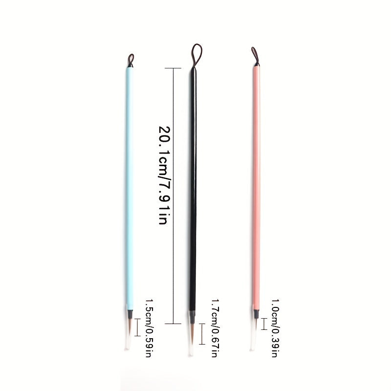 3pcs Thin Hook Line Pen Art Brush Set for Watercolor Painting Details