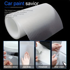 Carbon Fiber Pattern Transparent Car Threshold Rearview Mirror Stickers