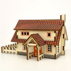 Wooden 3D Jigsaw Puzzle Cabin Model DIY Handcraft Kit Educational Kit