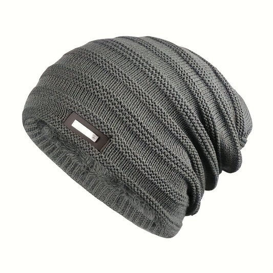 Plus Velvet Warm Woolen Knitted Hat Outdoor Ski Hat