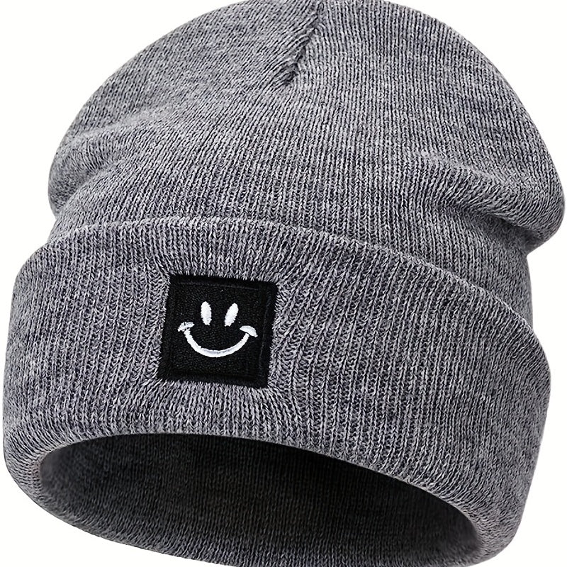 Winter Happy Face Knitted Hat Soft Beanie For Men And Women