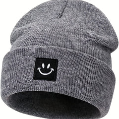 Winter Happy Face Knitted Hat Soft Beanie For Men And Women