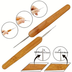 3pcs Long Hair Lock Crochet Knitting Hook Hair Tools 0.75mm 0.5mm