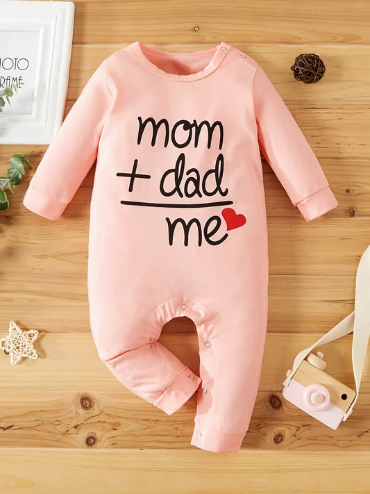 Mom Letter Graphic Jumpsuit for Baby Girls Romper