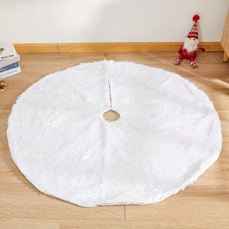 1pc Christmas Tree Skirt Plush Tree Skirt Holiday Supplies