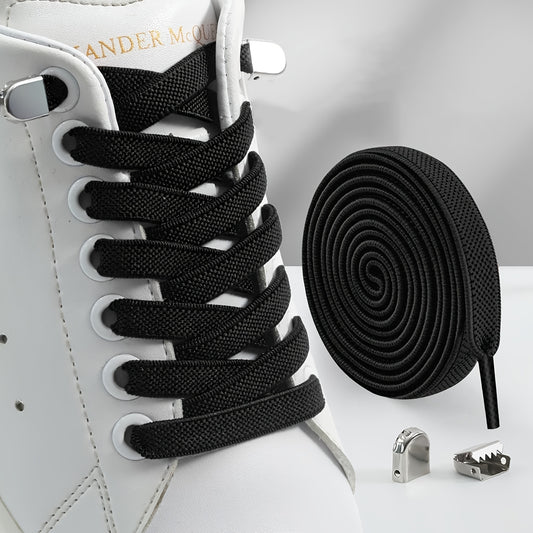 100 cm Lace Elastic Laces with 4 Snaps - Comfort Adjustable Loafers