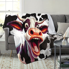 Creative Little Cow Printed Blanket for Bed & Travel
