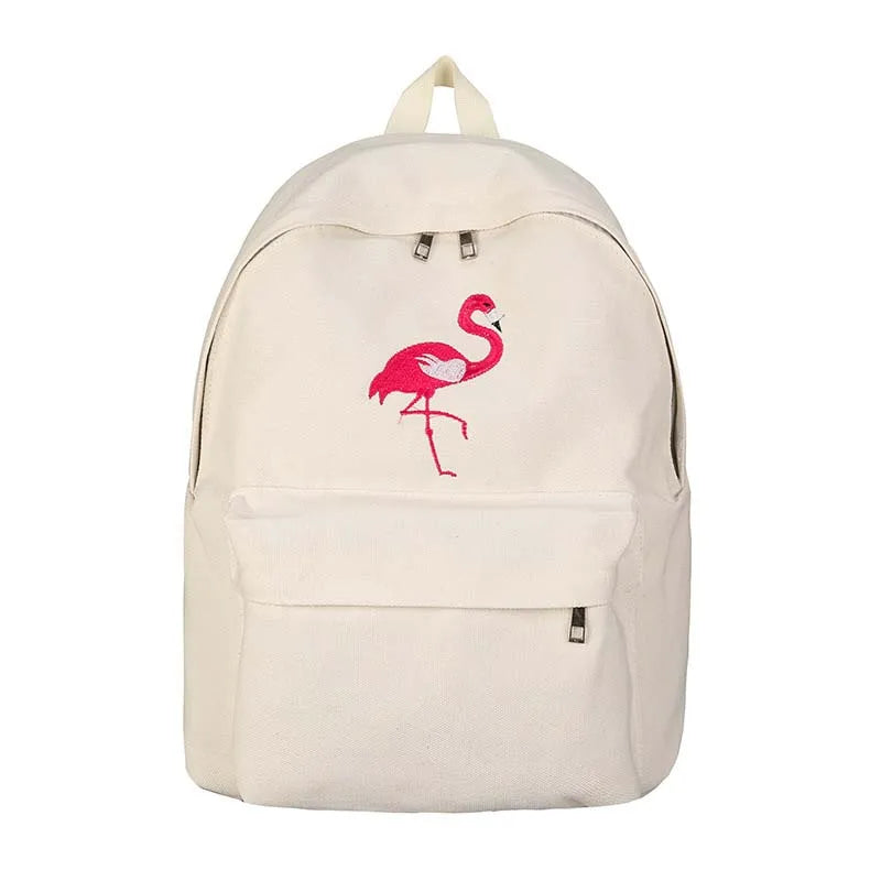 Women Harajuku Embroidery Backpack Travel School Canvas Rucksack