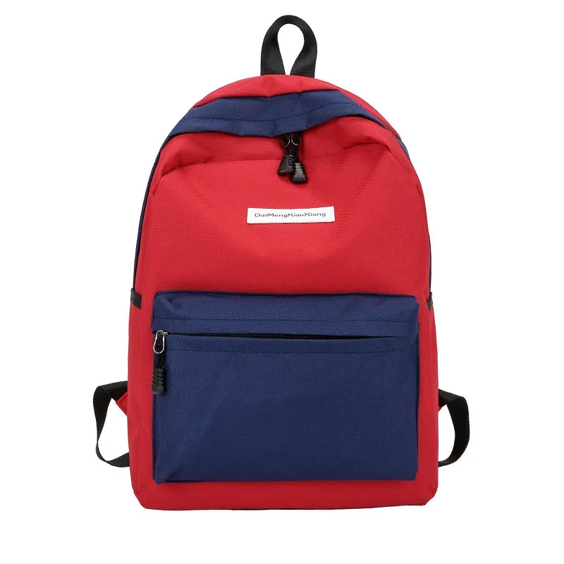 4PCS Women Backpack School Bags For Teenage Girls Patchwork Backpack