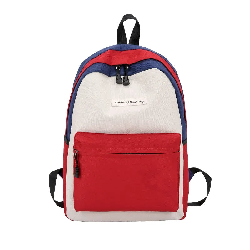 4PCS Women Backpack School Bags For Teenage Girls Patchwork Backpack