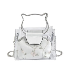 4PCS Transparent PVC Jelly Tote Messenger Shoulder Bags