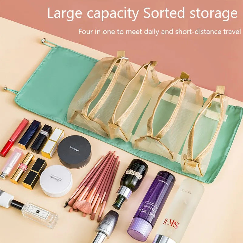 4PCS in 1 Cosmetics Bag For Women Zipper Pouch