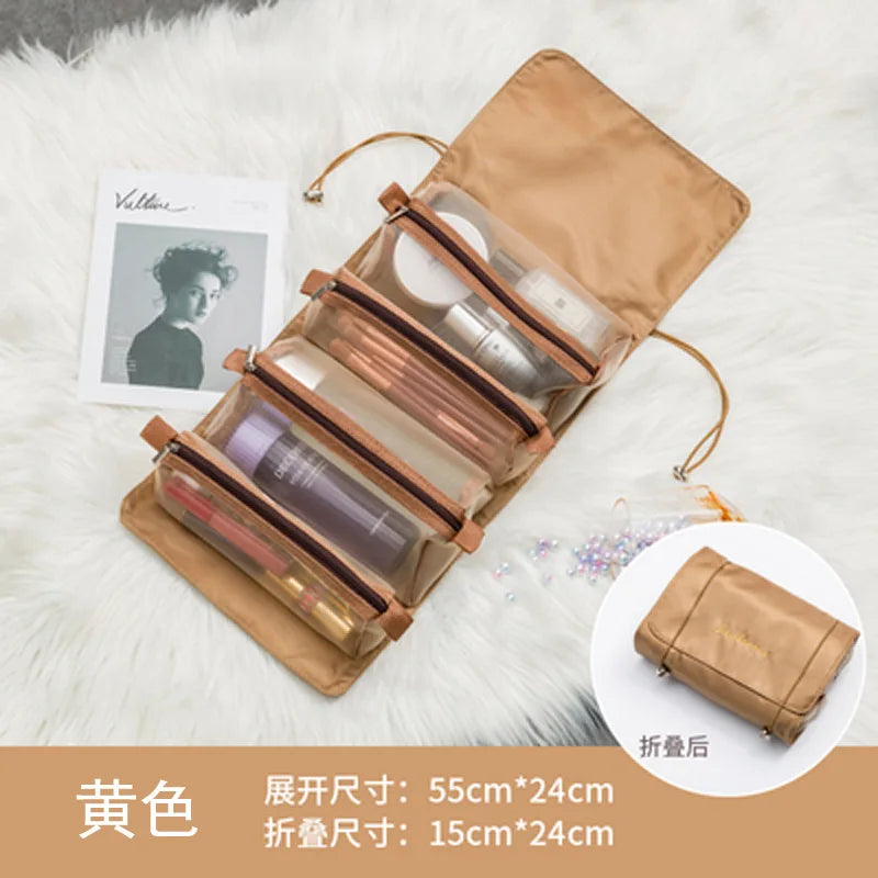 4PCS in 1 Cosmetic Bag For Women Zipper Mesh Separable Cosmetics Pouch Ladies