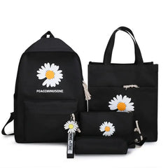 4Pcs/set Nylon School Backpacks For Teenagers Girls Boys