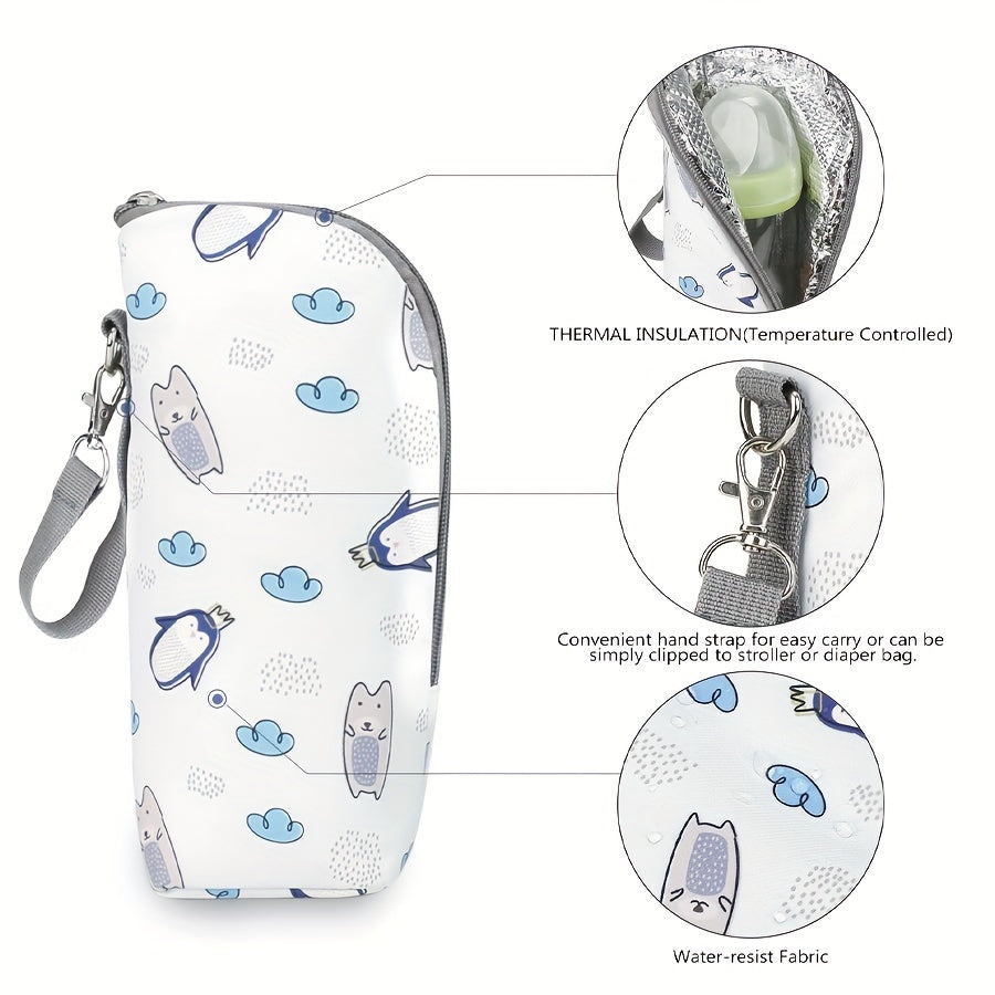 Insulated Bottle Bag with Aluminum Foil Lining for On-the-Go Parents