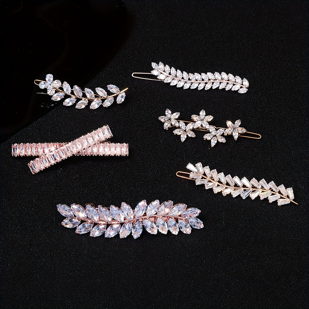 Crystal Zircon Hairpin Metal Clip Women's Hair Accessory