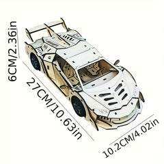 3D Wooden Race Car Model Kit Mechanical Puzzle DIY Sports Car Gift