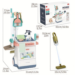 Interactive House Cleaning Pretend Play Set with Storage