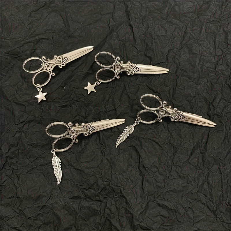 Scissors Shape Hair Clips Metal Hair Clip Side Clip Punk Style