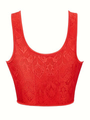 Jacquard Shaping Tank Top Tummy Control Lace Up Slimmer Underwear