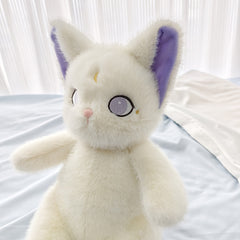 Witch Cat Plush Toy Soft Fluffy Stuffed Animal Purple Ears Eyes Mixed Colors