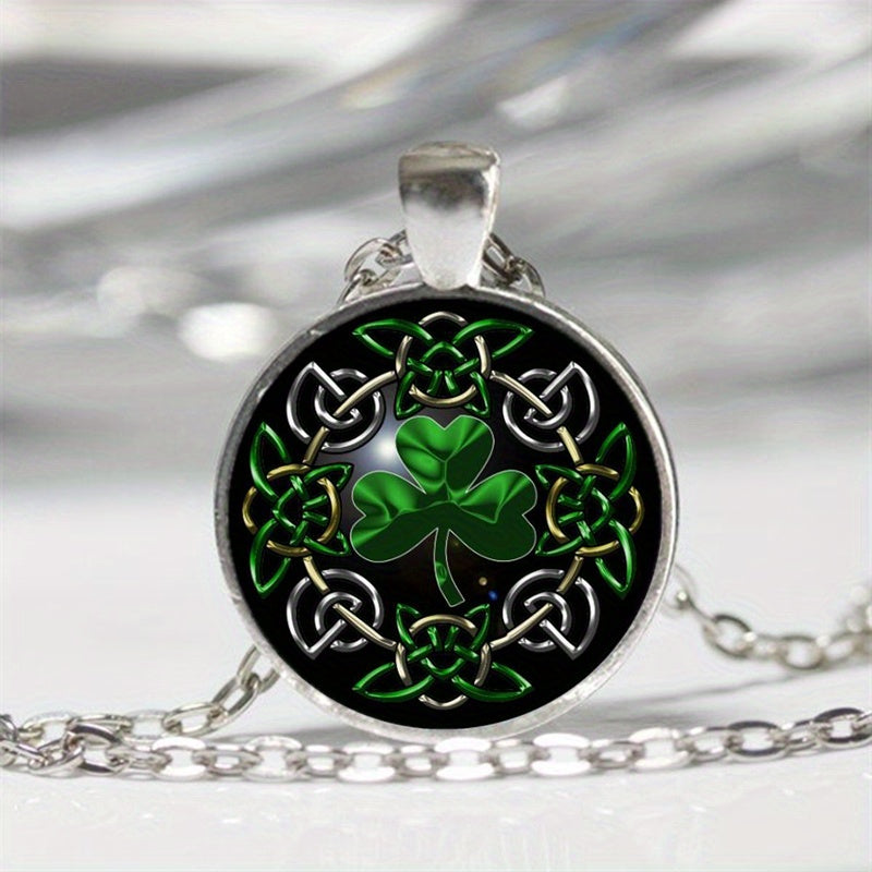 Celtic Lucky Clover Pendant Necklace Tibetan Silver Chain Gift