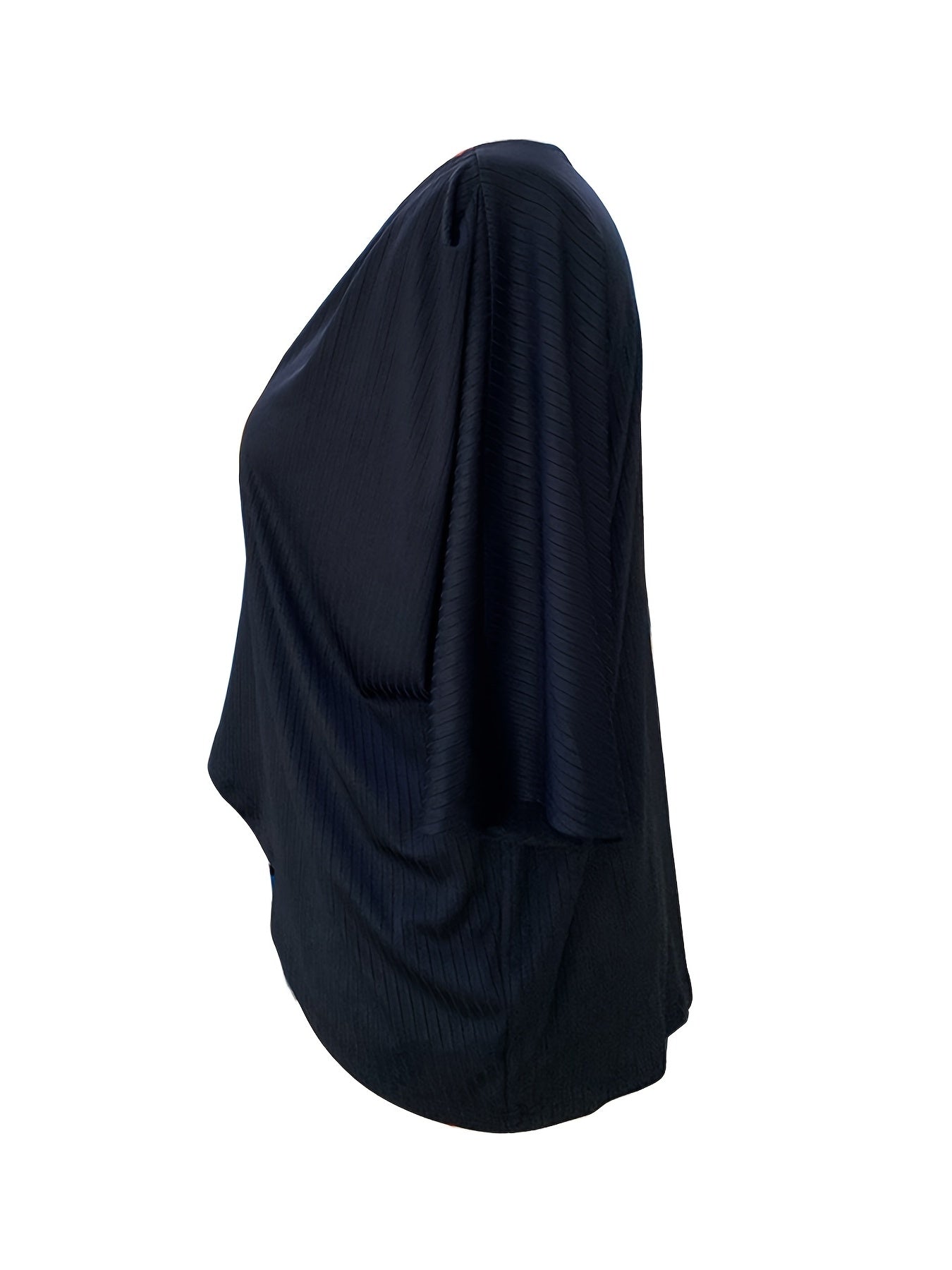  Solid Ribbed Half Sleeve Open Front Cardigan