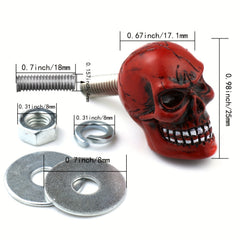 4pcs Plate Screw Skull Decoration Anti Theft Fasteners Trim Kit