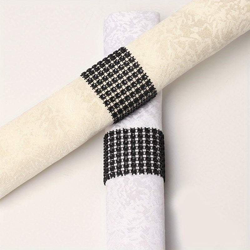 6pcs Rhinestone Napkin Rings for Parties, Weddings, and Gatherings