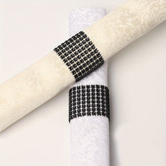 6pcs Rhinestone Napkin Rings for Parties, Weddings, and Gatherings