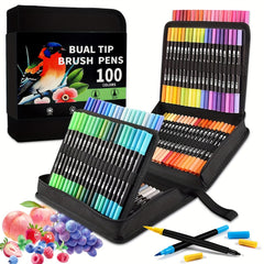 AIWOLIN Dual Brush Marker Pens 72 Colors Water Based