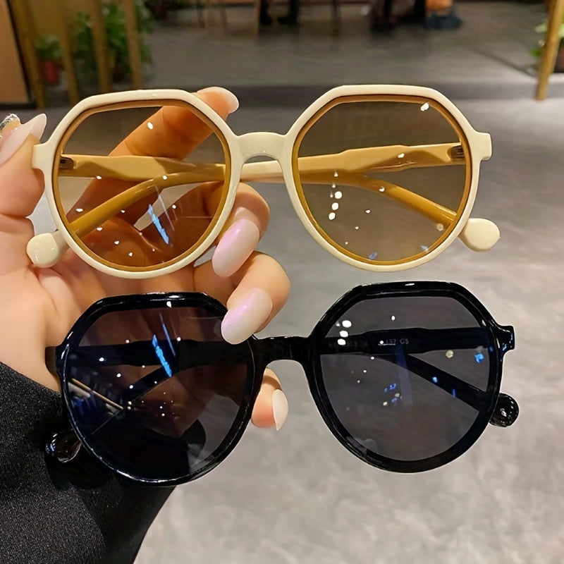 Round Sunglasses For Women Men Casual Anti Glare Glasses UV400