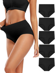 5 Seamless Solid Briefs Comfy Stretchy Intimates Panties Lingerie