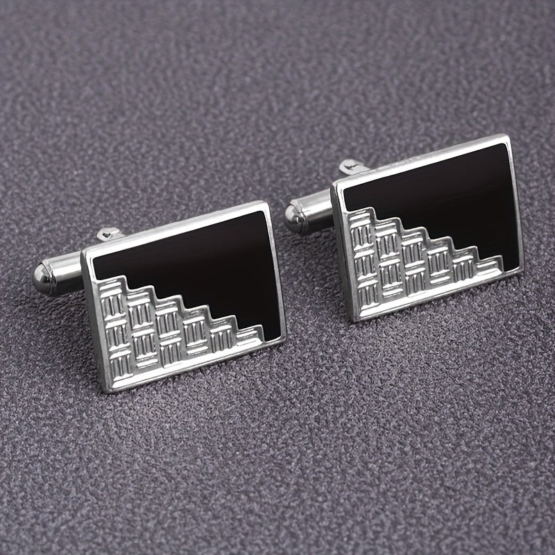 2pcs Rectangular Cufflinks for Men and Women