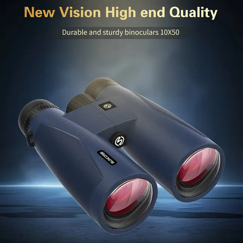 HD Vision 10x50 Rubber Coated Binoculars Wide Field Clear Imaging