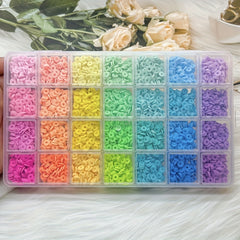 4200pcs 28-Grid 6mm Flat Round Clay Beads Jewelry Making DIY Girls Craft