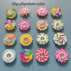 Kids' Toy Top Set Mixed Colors and Patterns Durable Plastic Toys