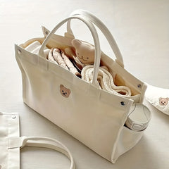 Large Capacity Canvas Diaper Bag Cartoon Baby Stroller Nappy Mommy Bag