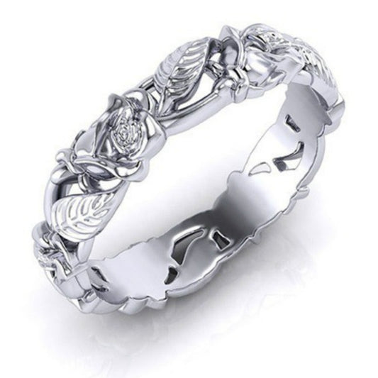 Vintage Flower Leaf Decor Ring