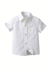 Boys Casual Short Sleeve Lapel Shirt for Summer